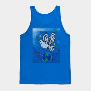 Peace,love and healing to Earth Tank Top